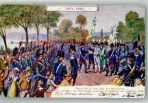Lausanne Losanna 100. Jubiläum d. Kanton Waardt14.4.1804 a.d. Montbenon Elitebataillon Militär Schweiz 1903 Künstlerkarte