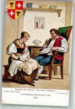 sign. Deveria A. Trachten Schweiz 1930 Uri Tracht Schweiz Künstlerkarte