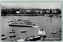 Zürich Motorschiff Linth auf dem Zürichsee Photoglob-Wehrli 6948 Binnenschiff Foto AK