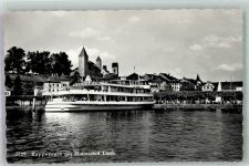 Rapperswil Jona Motorschiff Linth am Anleger auf dem Zürichsee Binnenschiff Foto AK