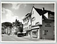 9430 St. Margrethen SG Foto AK Cafe Geschäft Bäckerei Bahnhofplatz