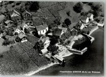 8878 Quinten Foto AK Fliegeraufnahme Gasthaus Schifflände Walensee