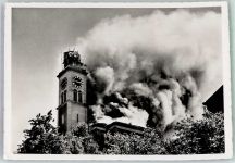 8800 Thalwil Foto AK Prot. Kirche Brand 1943