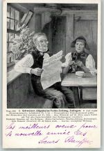 4800 Zofingen 1904 Werbe AK Schweizer Allgemeine Volks-Zeitung Mann und Frau Tracht