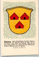 8825 Hütten Lithographie Wappen
