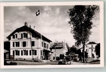 1264 St-Cergue Foto AK Grenze La Route Blanche Paris-Geneve Hotel