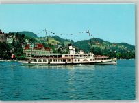 Luzern Lucerne Raddampfer Stadt Luzern auf dem Vierwaldstättersee Binnenschiff Foto AK