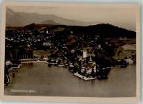 3700 Spiez 1947 Foto AK Fliegeraufnahme Hotel Spiezerhof Militärsache