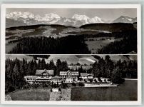 3543 Emmenmatt 1945 Foto AK Hotel Kurhaus Moosegg Blick auf die Alpen