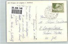 3823 Wengen 1957 Foto AK Blick auf Jungfrau und Breithorn