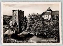 4222 Zwingen 1943 Foto AK Wasser - Burg Feldpost Grenz.Schützen-Kp.II/246