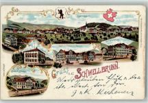 Schwellbrunn 1902 Gasthaus Zum Säntisblick Gasthaus Zum Hirschen Gasthaus Zum Kreuz Gasthaus Pension Zur Harmonie Lithographie