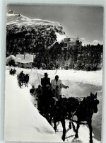 7515 Sils/Segl Baselgia - Engadin Schlittenfahrt Pferde Winter Schnee