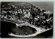 8590 Romanshorn - Fliegeraufnahme Hafen Boot Kirche