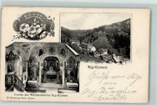 6410 Rigi Klösterli 1907 - Inneres Wallfahrtskirche Blumen Uhr Altar