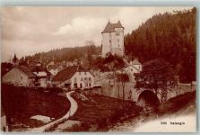 Valangin Brücke Turm Burg