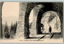 1927 Chemin - Montreux Oberland Gleise Arbeiter Mann Tunnel Tor