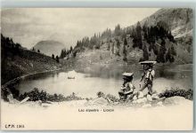 Lac Lioson Lac alpestre Männer Ruderboot