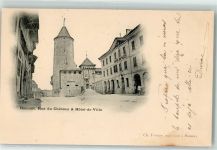 Romont FR 1899 Rue du Chateau Hotel Ville