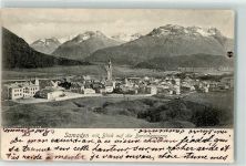 Samedan 1908 Blick auf die Berninagruppe