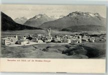 Samedan Blick auf die Berninagruppe
