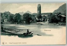 Unterseen Kirche Ruderboot