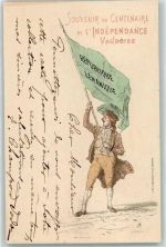 1898 Souvenier du Centenaire de l Independance Vaudoise Fahnenträger