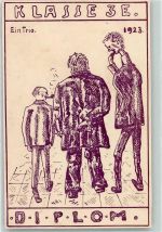 KEINE AK Diplom Klasse 3E Ein Trio