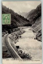 Visp 1907 Bergbahn Chemin de fer Zermatt et les rapides de la Viege