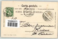 Zürich 1902 Dampfschwalbe Fahne Neues Jahr Passepartout