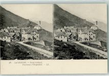 6493 Hospental Stereo AK Hotel Burg Langobardenturm Kirche Mariä Himmelfahrt St.Gothard