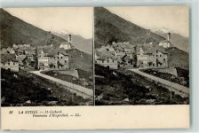 6493 Hospental Stereo AK Hotel Burg Langobardenturm Kirche Mariä Himmelfahrt St.Gothard