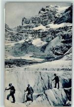 Eigergletscher 1906 Seilschaft auf dem Gletscher