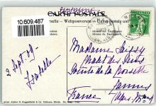 Finhaut Tessiner Trachtenfrau mit Tragkorb mit Edelweiss umrahmt Ort lt. Stempel
