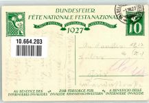Valbella 1927 Bundesfeier Frau am Bett ihres kranken Mannes Zur Fürsorge für invalide Krankenschwestern Ort lt. Stempel