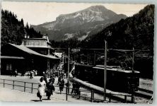 3860 Brünig 1958 Foto AK Eisenbahn Bahnhof