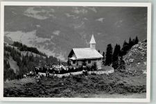 8842 Unteriberg Foto AK Kirche Kapelle Käsernalp Hüttenstempel Drusberghütte