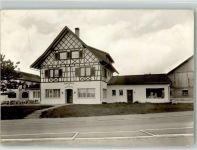 8590 Romanshorn 1960 Foto AK Gasthaus Metzgerei zum scharfen Eck