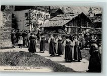 Evolène La Procession, Verlag J.J. Nr. 7069, gute Erhaltung AK