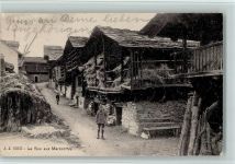 Les Marécottes 1919 Strassenansicht, La rue aux Marecottes, Verlag J.J. Nr. 10355, gute Erhaltung AK.