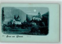 Wimmis 1898 Gruss aus - Burg und Kirche, gute Erhaltung AK