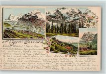 3825 Mürren 1947 Lithographie Gruss aus - Berner Oberland