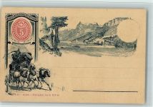 Jubiläumskarte - Postkurtsche - zum andenken an die Einführung der Briefmarke in der Schweiz