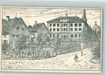 8268 Mannenbach-Salenstein Künstlerkarte Federzeichnung sign Merki 26