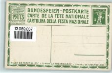 sign Bächliger - Bundesfeier 1913 - Erhaltung I AK Gegen TBC