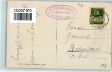 9326 Horn 1927 Foto AK Hotel Bad Horn und Hotel-Stempel , Ausflugsboot AK