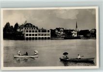 9326 Horn 1924 Foto AK Hotel Bad Horn , Ruderboote mit Touristen AK