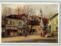 8212 Neuhausen am Rheinfall Gebrauchsspuren Künstlerkarte signiert F. Holl - Industrieplatz