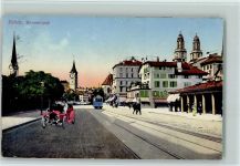 1919 Gebrauchsspuren Sonnenquai - Straßenbahn, AK