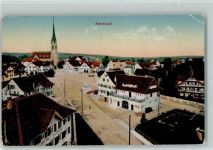 8580 Amriswil 1941 Gebrauchsspuren Verlag Guggenheim 15565 AK Teilansicht mit Kirche, Marktplatz